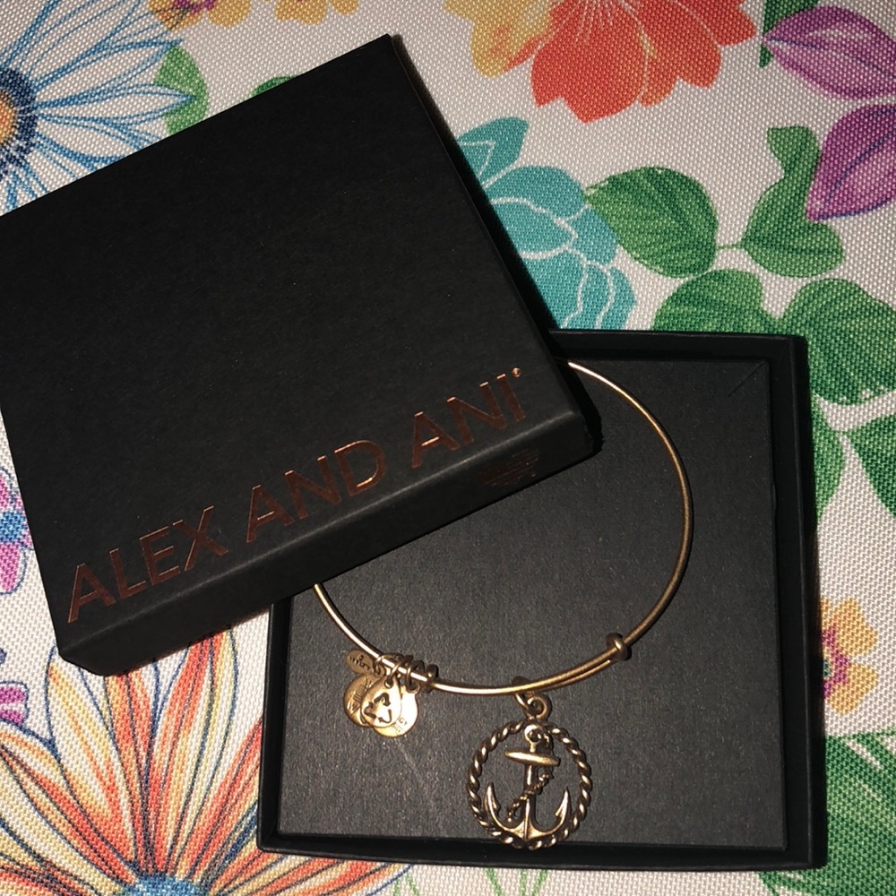 Alex and Ani gold anchor bracelet